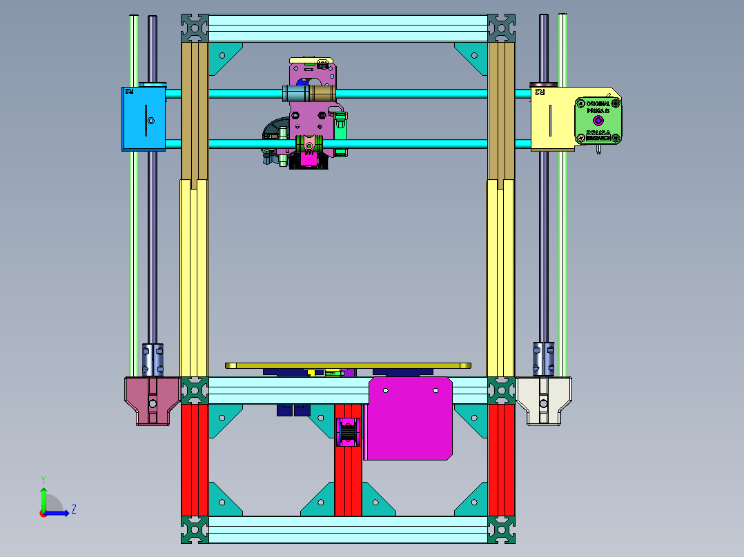 高速与精度架构开源3D打印机左视图