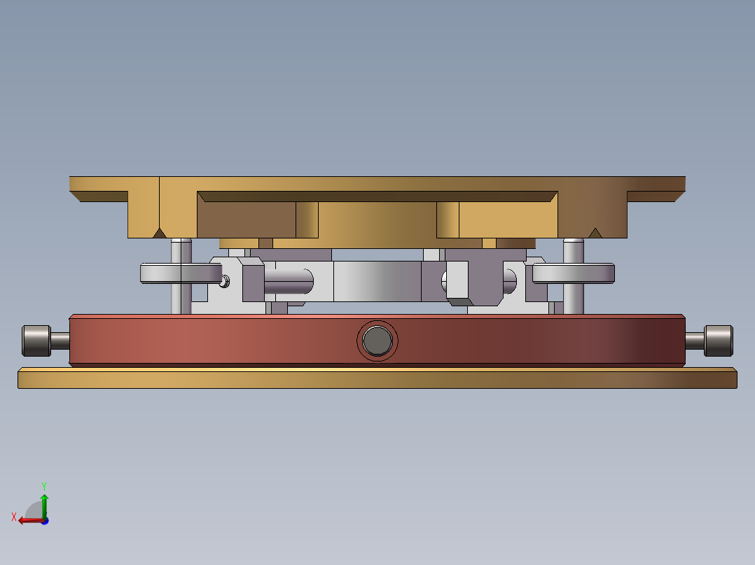 精密调心调平工作台设计资料含三维二维说明书后视图