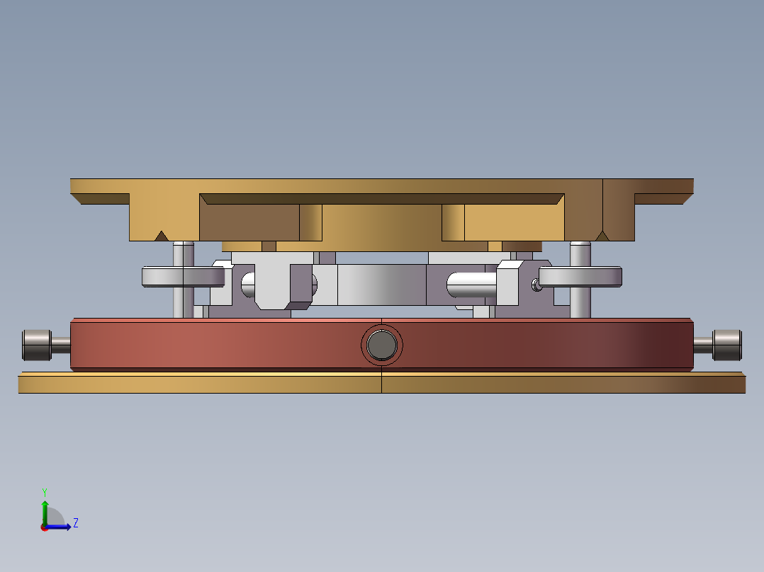精密调心调平工作台设计资料含三维二维说明书左视图