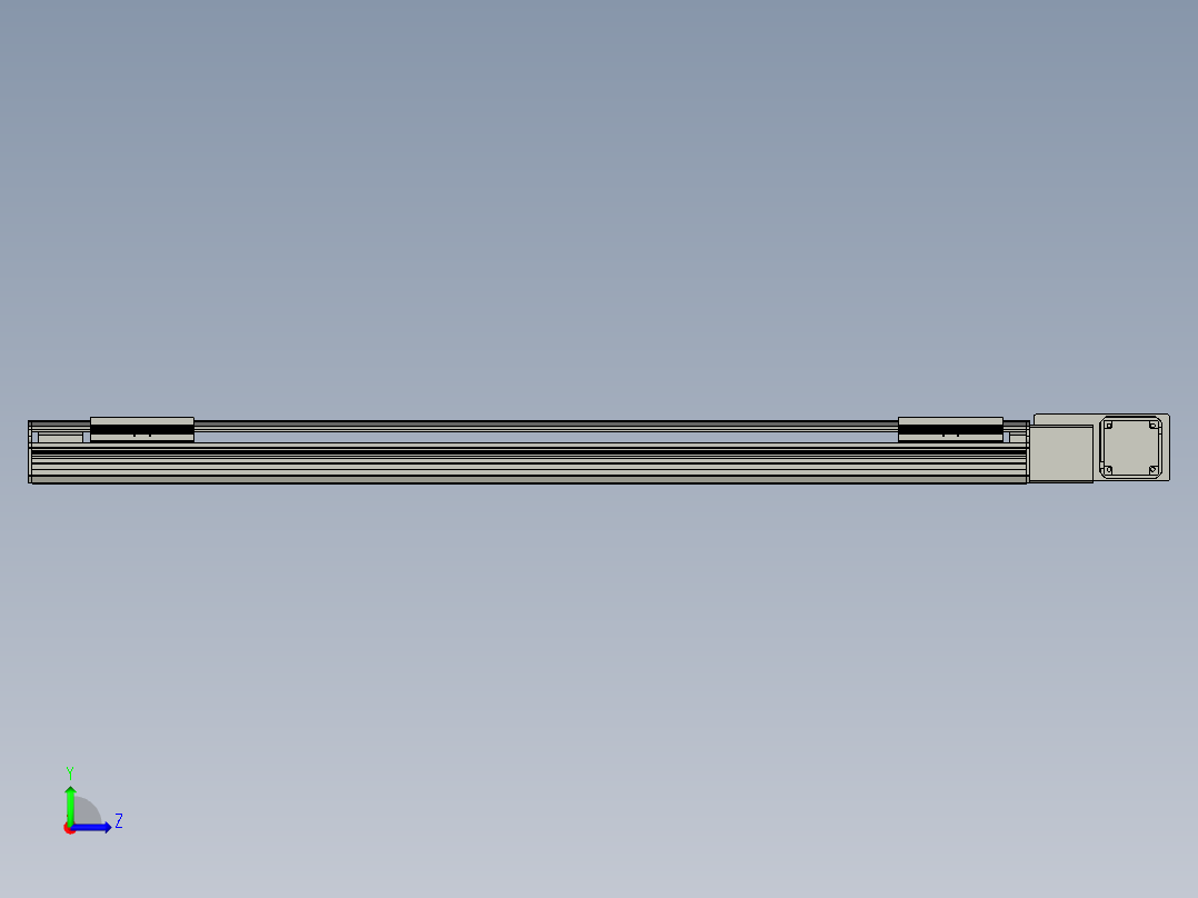 直线模组LHB17-L40-S1150-BR设计图纸左视图