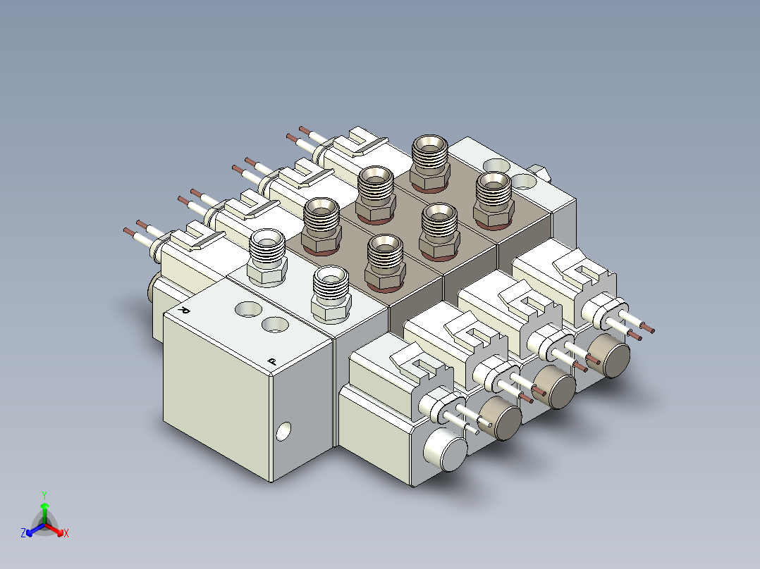 多功能紧凑型电磁阀正等轴测图