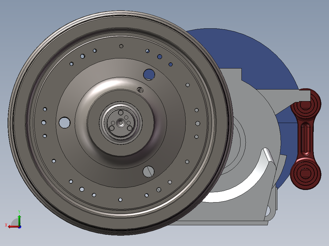 HXD3轮对抱轴电机齿轮箱后视图
