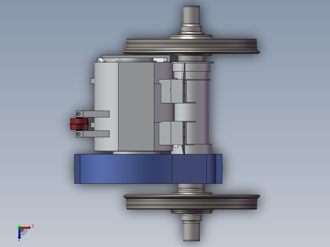 HXD3轮对抱轴电机齿轮箱俯视图