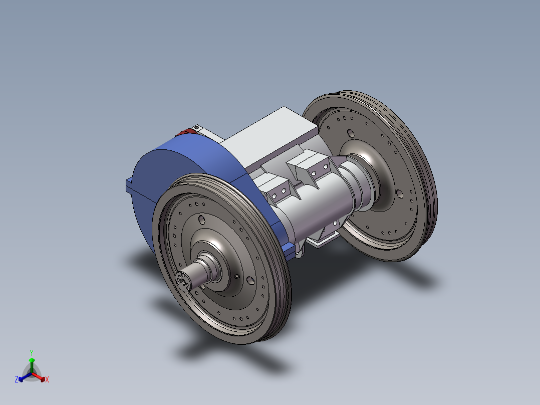 HXD3轮对抱轴电机齿轮箱正等轴测图