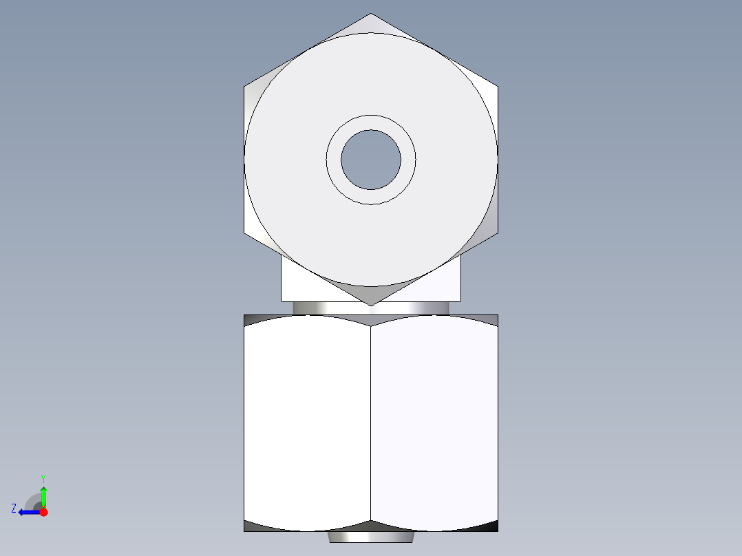 卡套式工业通用硬管接头EO_Swivel_nut_branch_tee_ET06SCF右视图