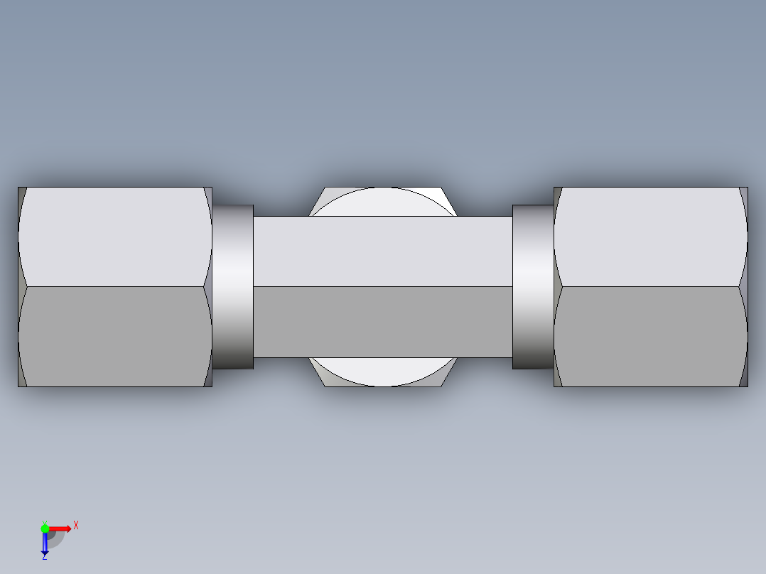 卡套式工业通用硬管接头EO_Swivel_nut_branch_tee_ET06SCF俯视图