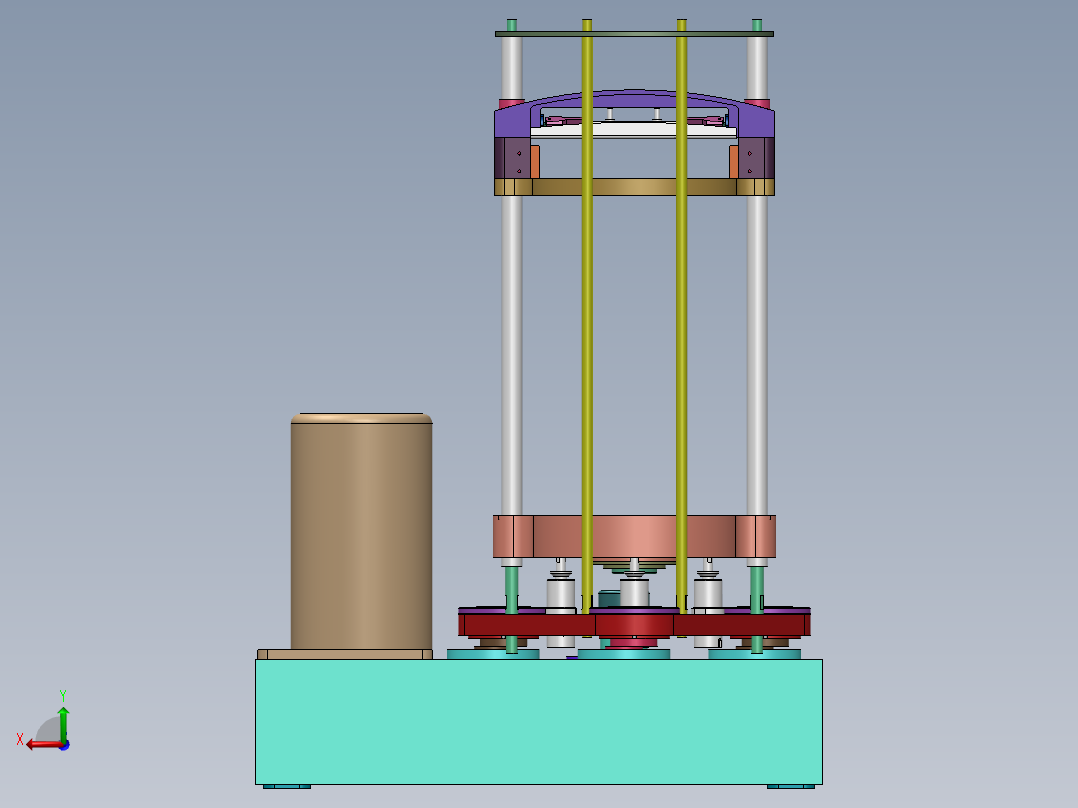 标准振筛机构三维SW带参后视图