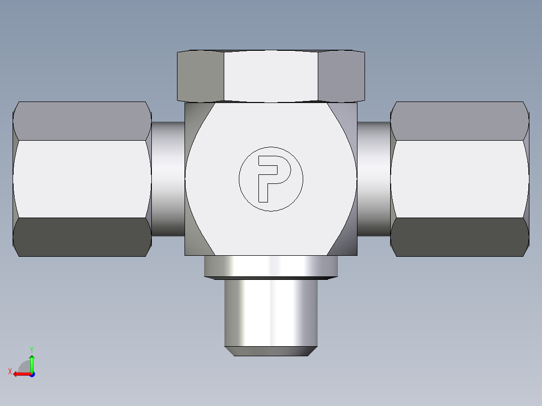 卡套式工业通用硬管接头EO_High_pressure_banjo_tee_TH06LRCF后视图