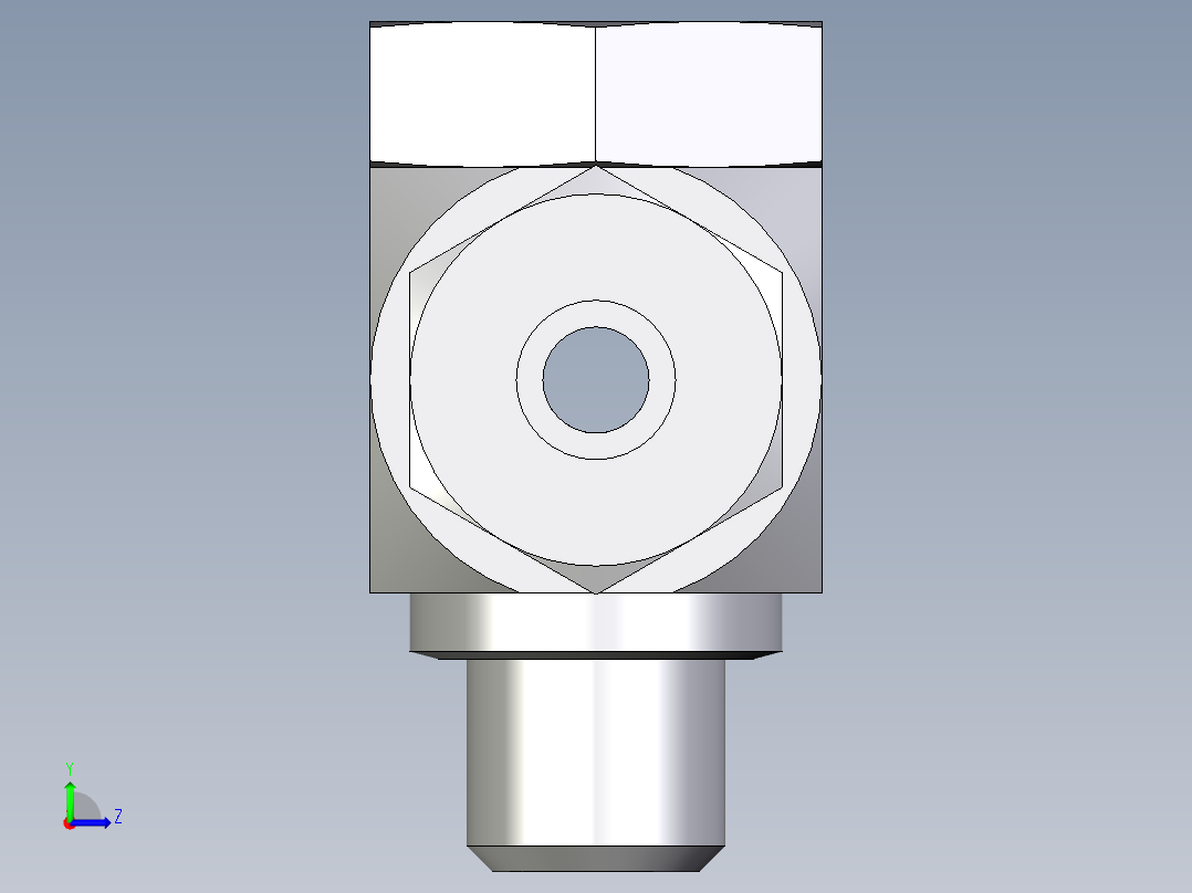 卡套式工业通用硬管接头EO_High_pressure_banjo_tee_TH06LRCF左视图