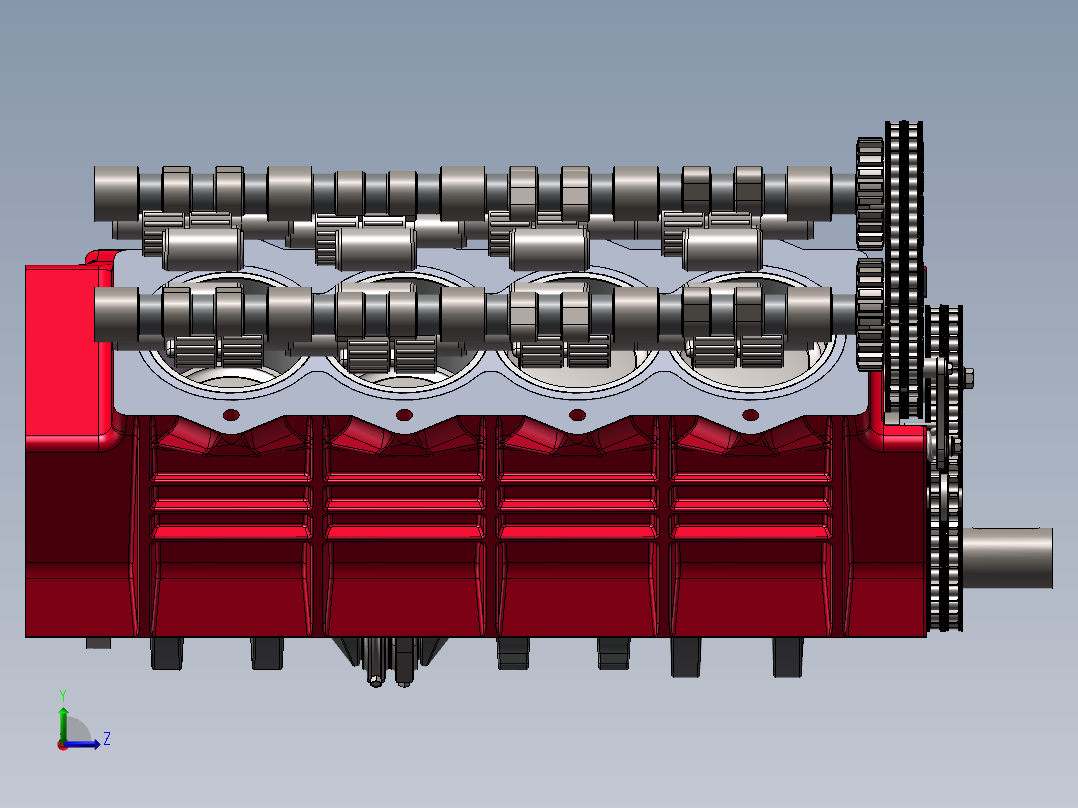 7.0升MMC发动机左视图