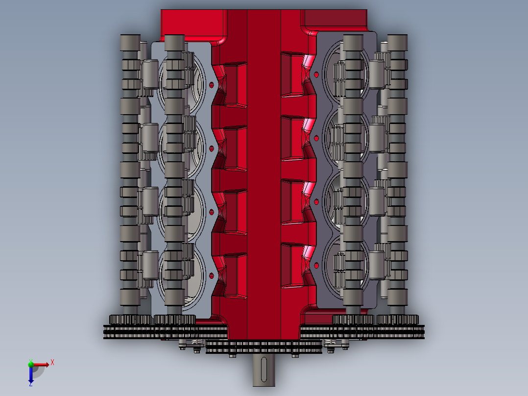 7.0升MMC发动机俯视图