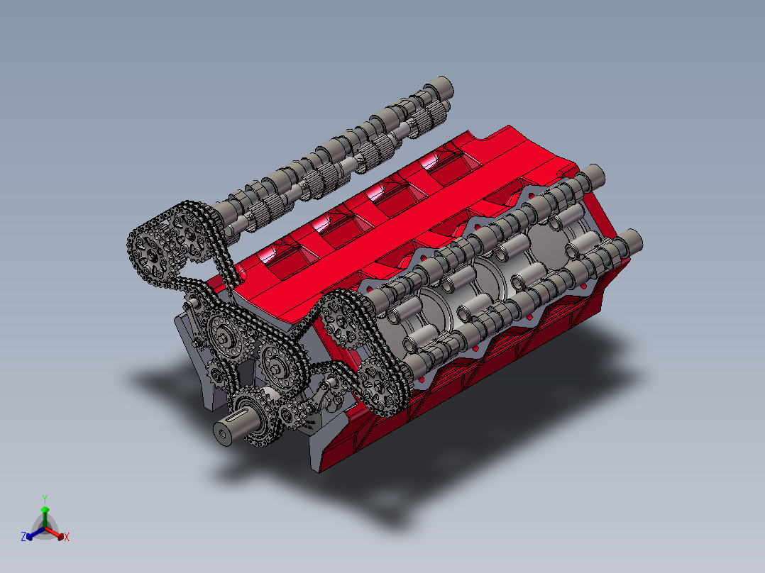 7.0升MMC发动机正等轴测图