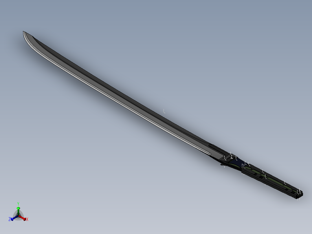 剑、宝剑(106)正等轴测图