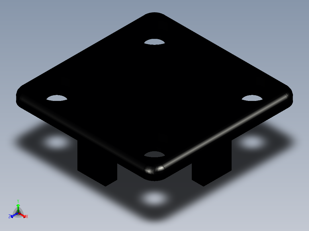 型材-KJN CABLE CONDUIT CAP 40X40 KJN511080正等轴测图