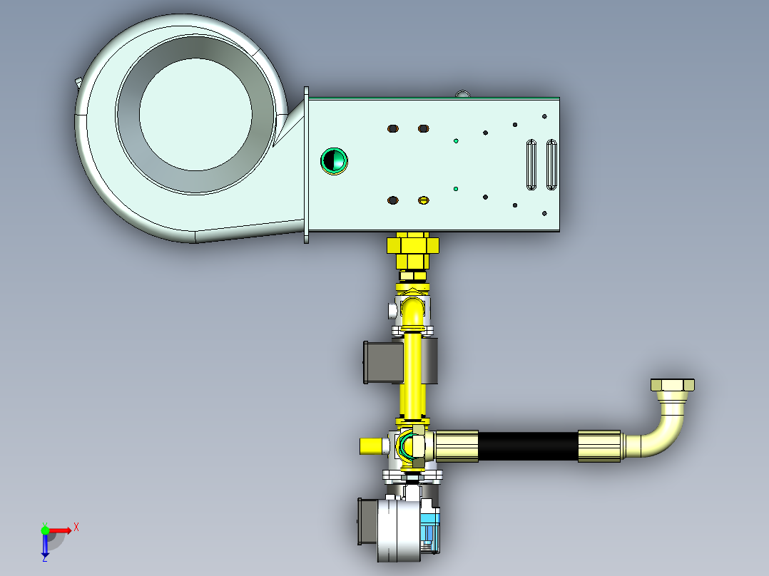 40万大卡E牌燃气燃烧机俯视图