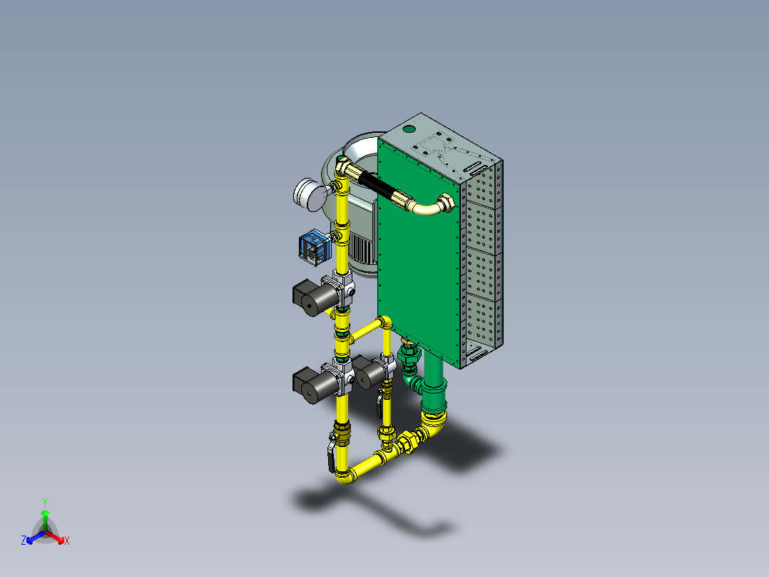 40万大卡E牌燃气燃烧机正等轴测图