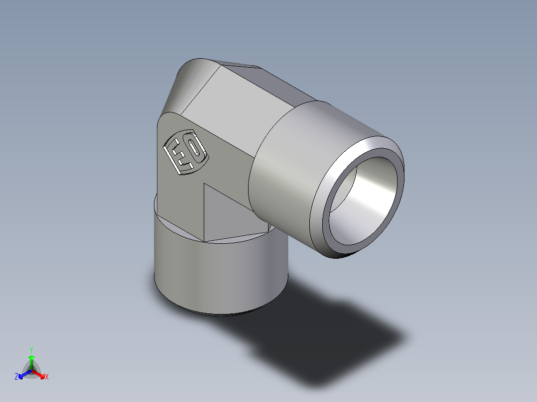 卡套式工业通用硬管接头EO_Union_elbow_W08L71X正等轴测图