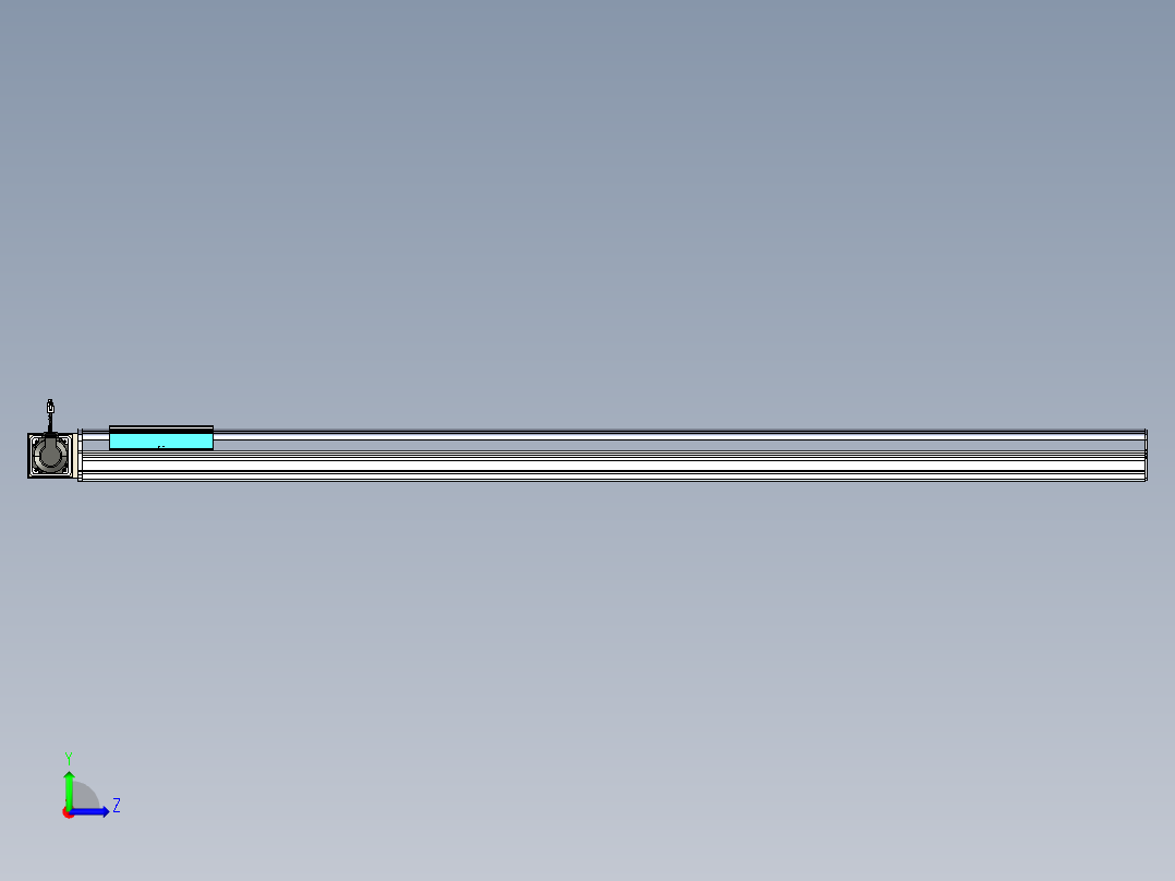 同步带滑台-半封闭B22-L100-C-S1950-L-P75-D3-N5左视图