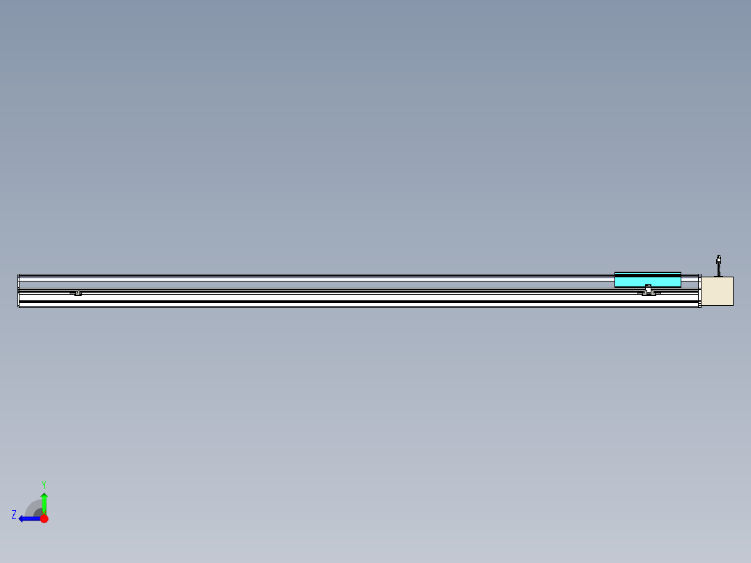 同步带滑台-半封闭B22-L100-C-S1950-L-P75-D3-N5右视图