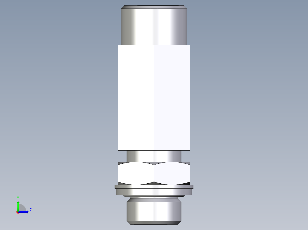 卡套式工业通用硬管接头EO_Adjustable_locknut_run_tee_LEE12SROMDCF左视图