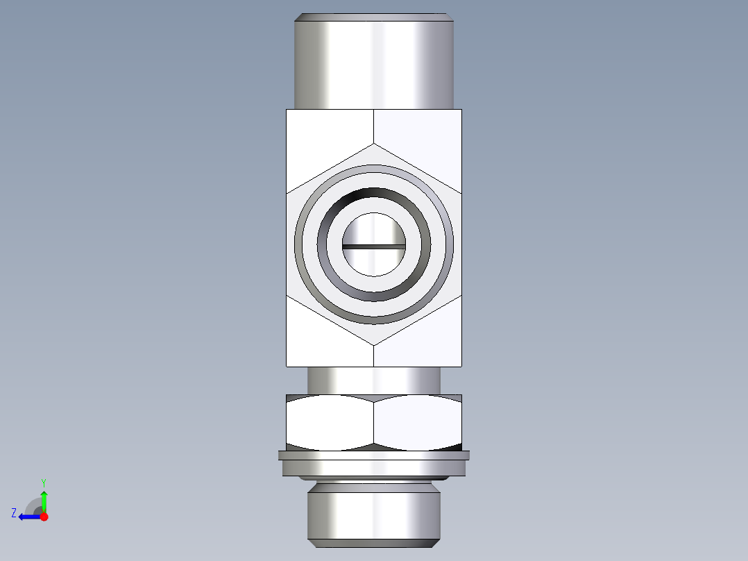 卡套式工业通用硬管接头EO_Adjustable_locknut_run_tee_LEE12SROMDCF右视图