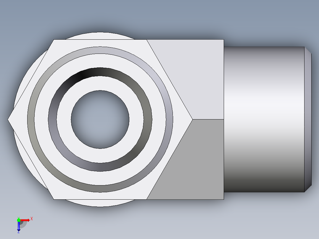 卡套式工业通用硬管接头EO_Adjustable_locknut_run_tee_LEE12SROMDCF俯视图