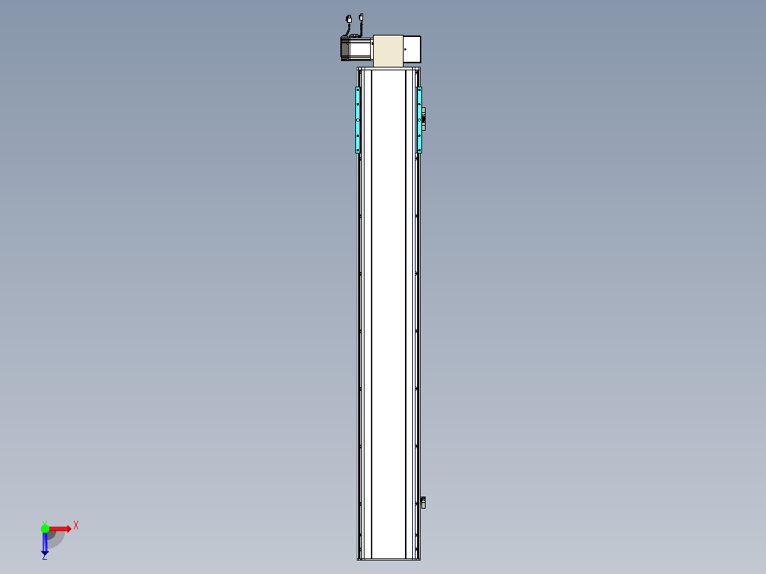 同步带滑台-半封闭B22H-L100-C-S1300-RD-P75-D3-N5俯视图