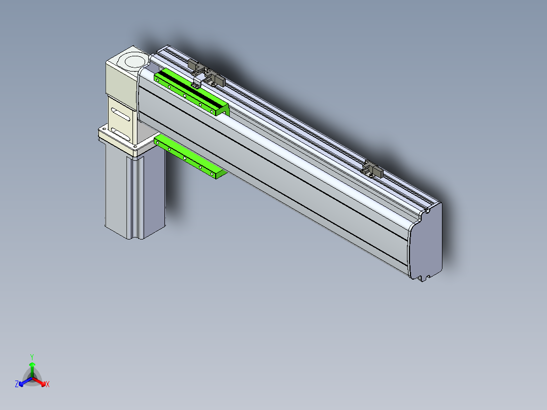 同步带滑台-半封闭B13-L90-S350-L-Z86-D3正等轴测图