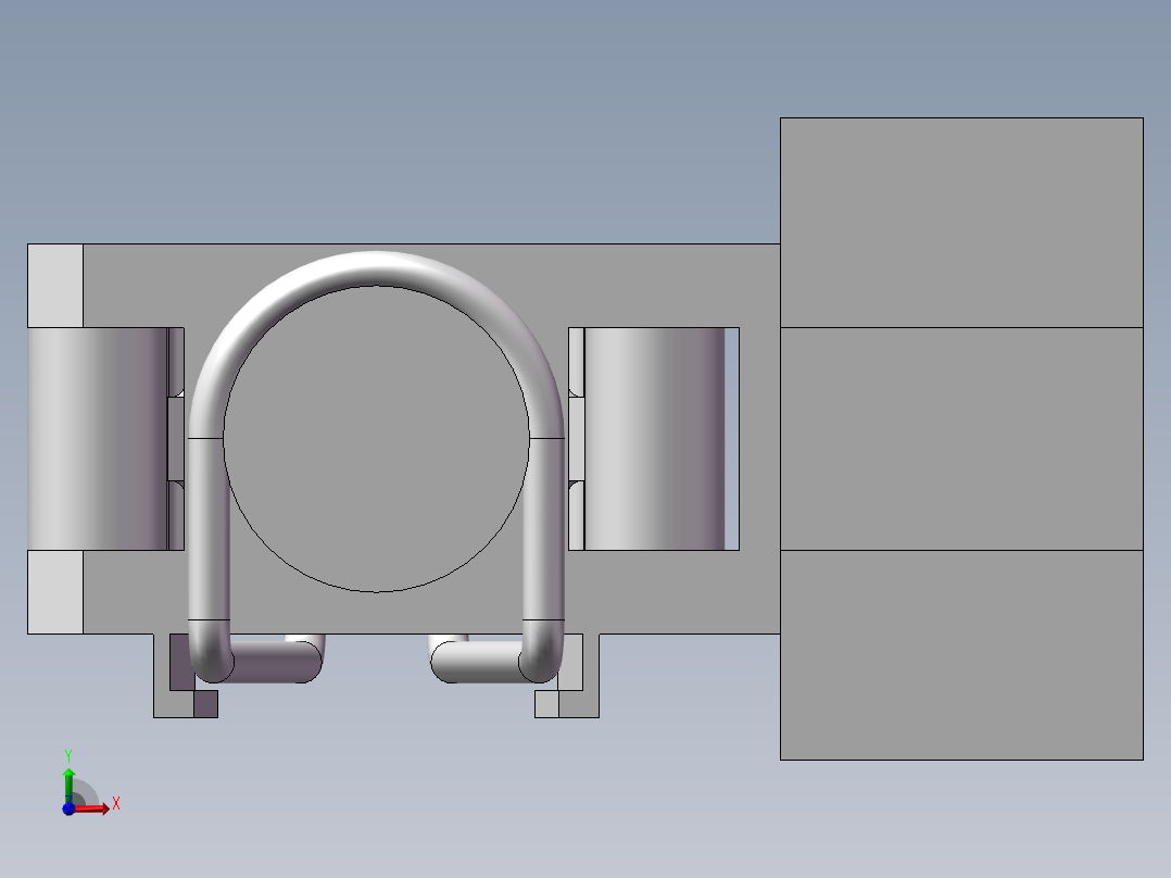 带自锁夹具前视图