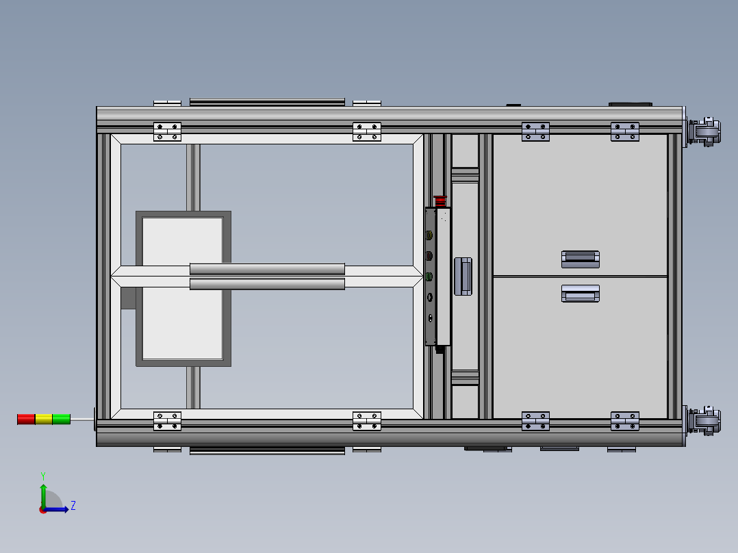 型材机架模型左视图