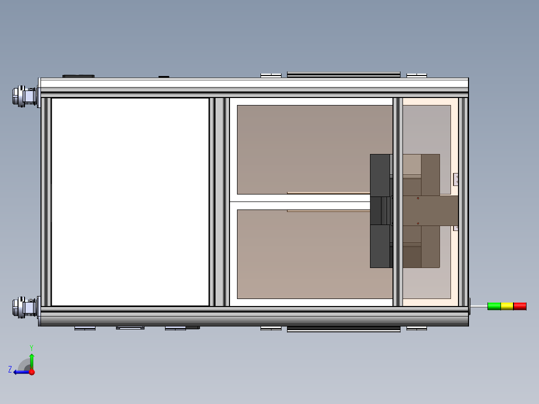型材机架模型右视图