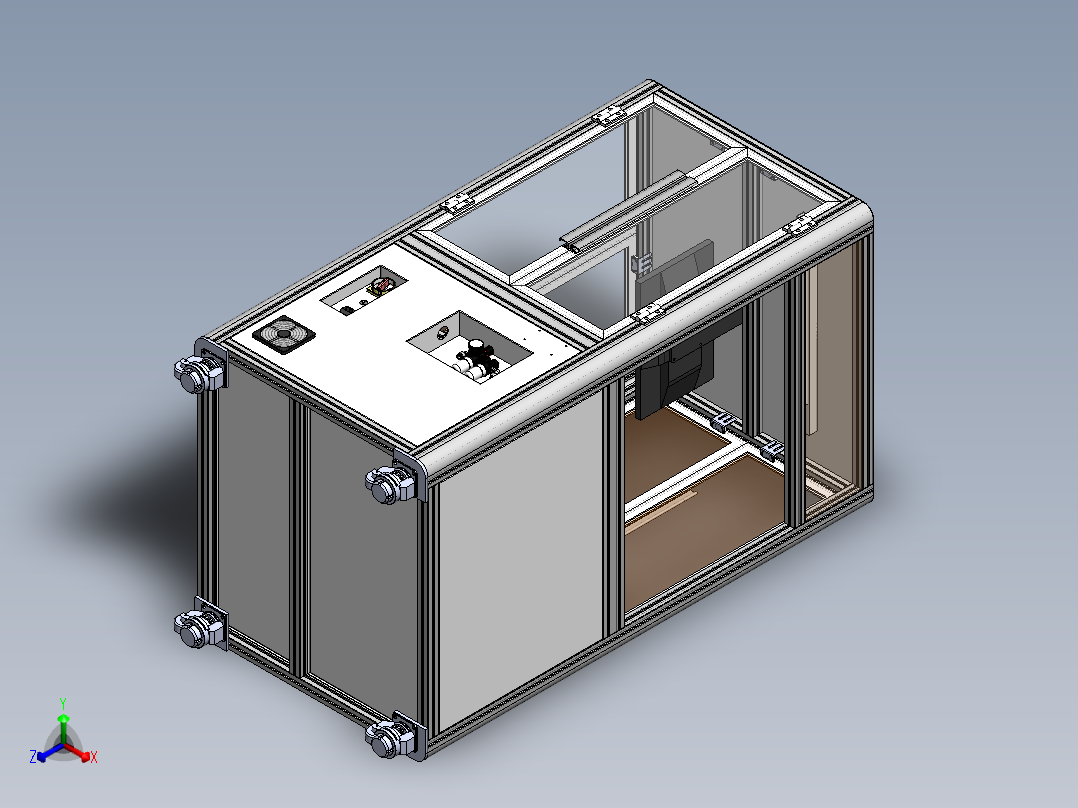 型材机架模型正等轴测图