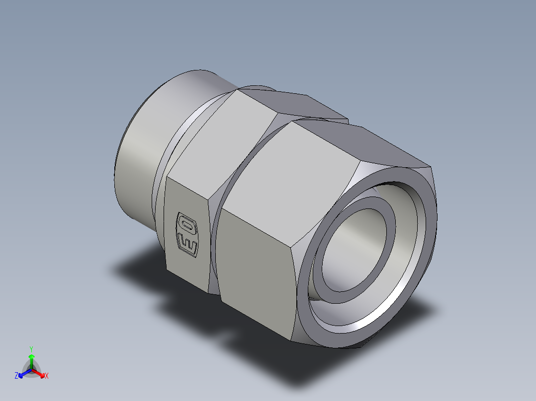 卡套式工业通用硬管接头EO_Swivel_connector_EGE30SMEDCF正等轴测图