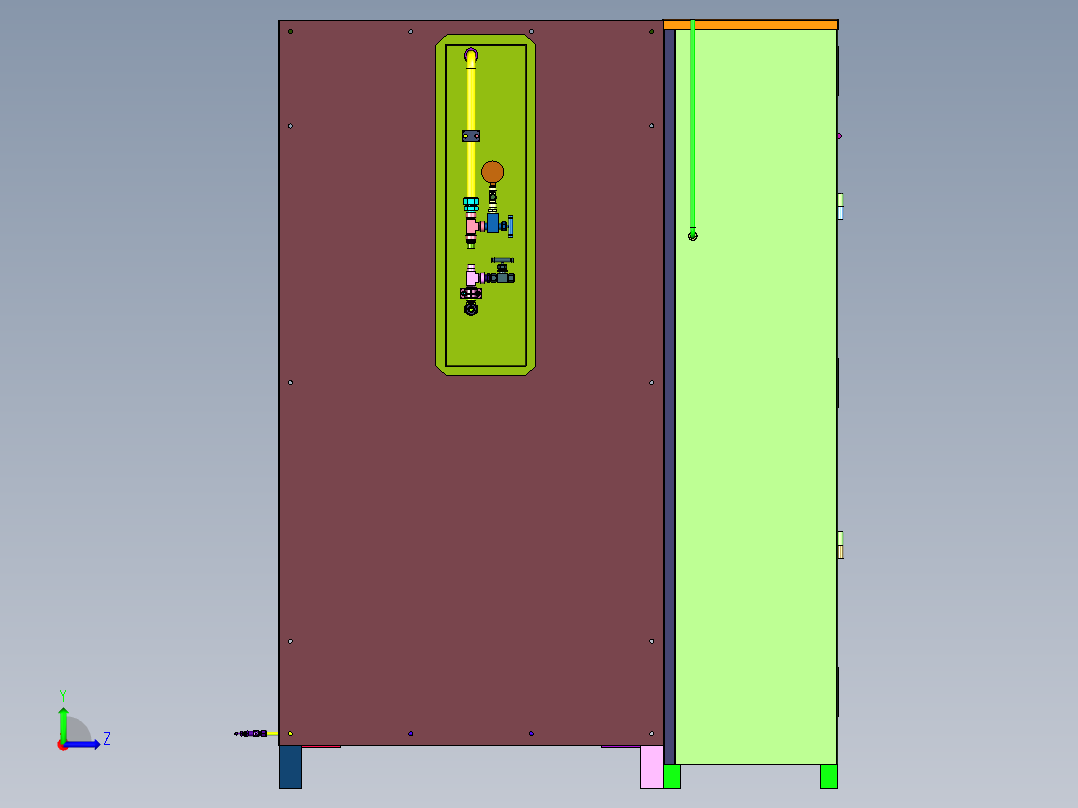 气体压力控制柜监控系统控制箱左视图