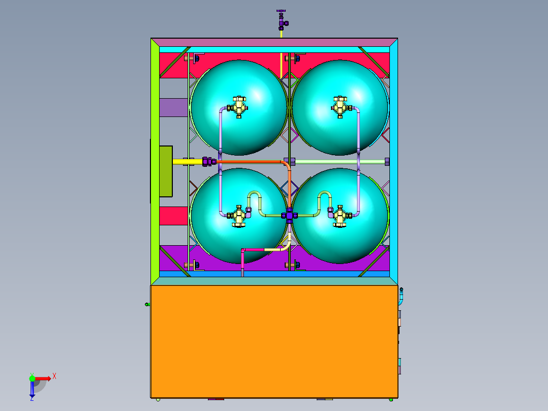 气体压力控制柜监控系统控制箱俯视图