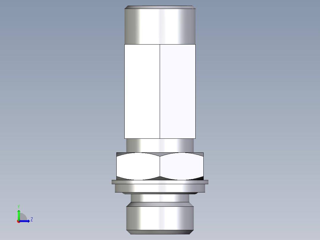卡套式工业通用硬管接头EO_Adjustable_locknut_run_tee_LEE15LROMDCF左视图