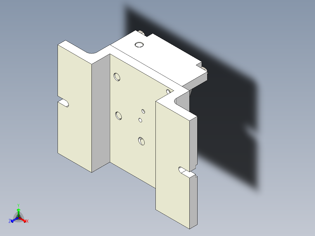 叉形支架钻10孔三维夹具图正等轴测图