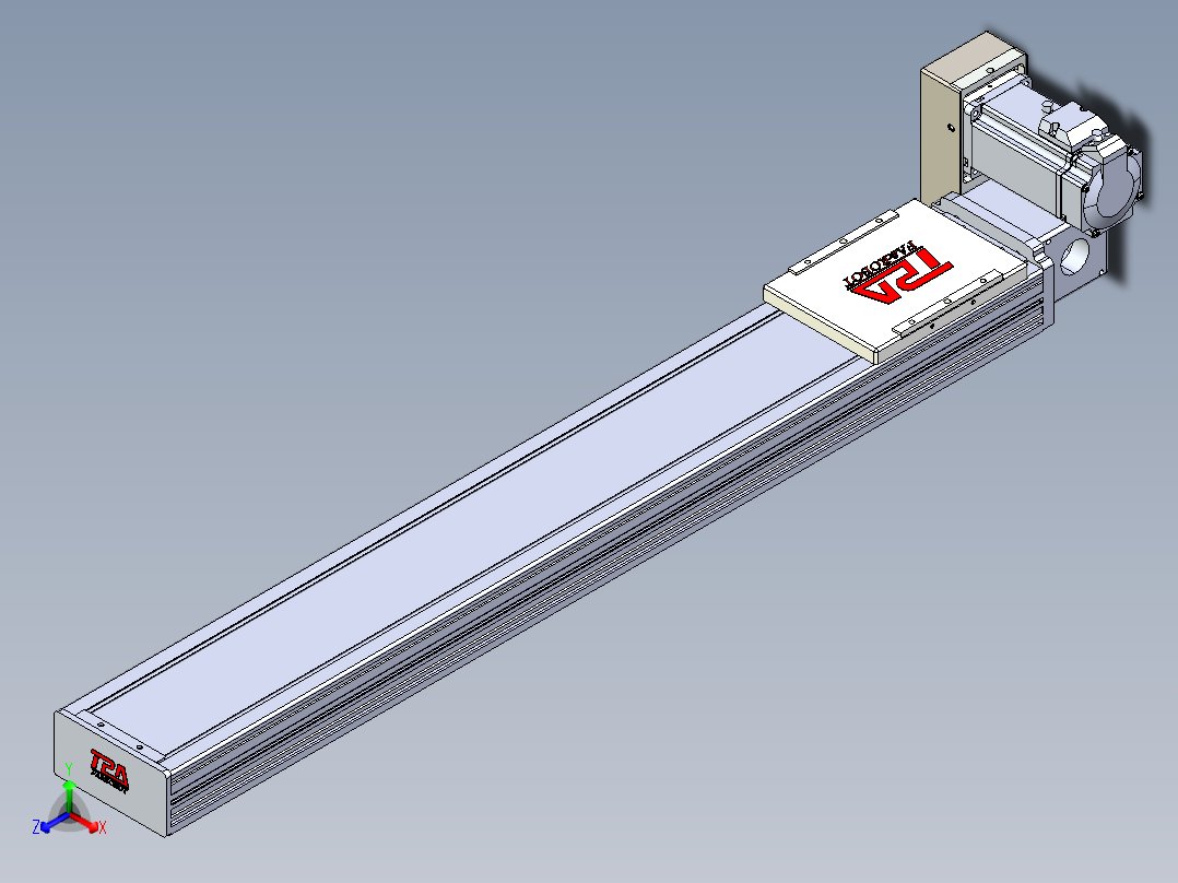 同步带全封闭直线模组TPA-HCB-110D-90-L650-RU-Y-P40-N3正等轴测图