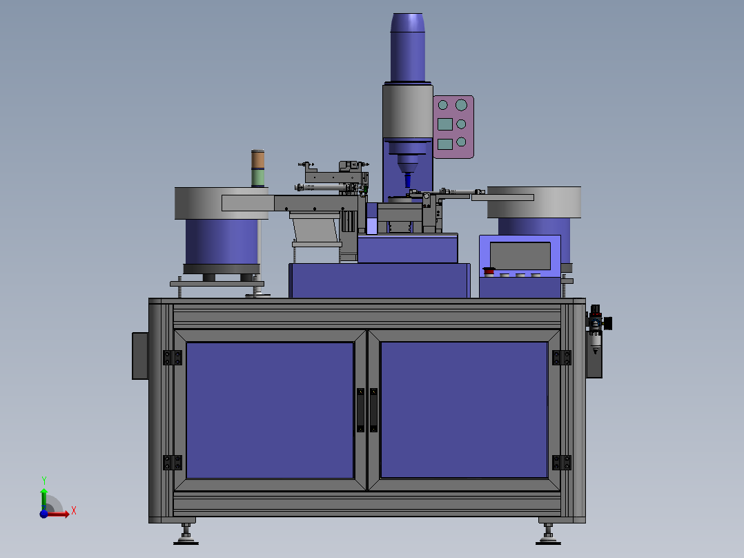 铜铆钉送料铆接设备(sw09+工程图+BOM）前视图