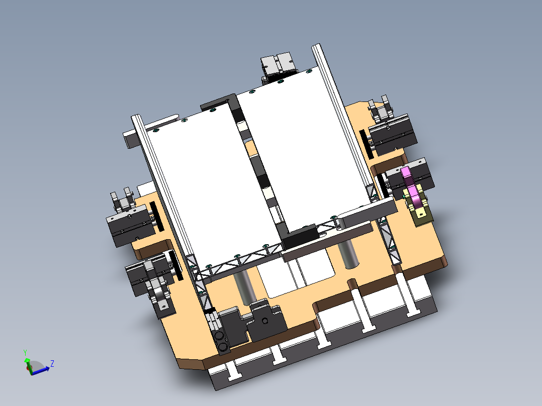 铝型材加工工装夹具（sw16可编辑+工程图）主视图