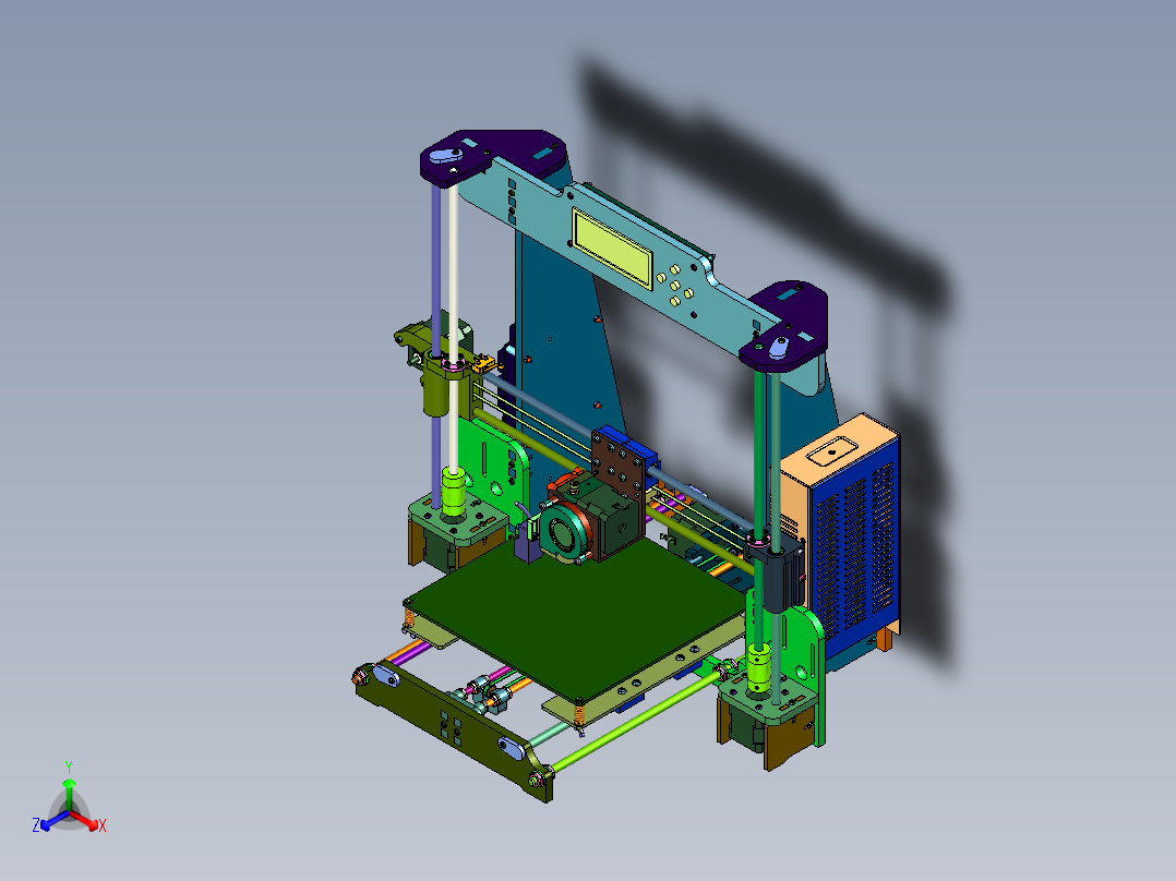 高精度Anet A8家用3d打印机正等轴测图