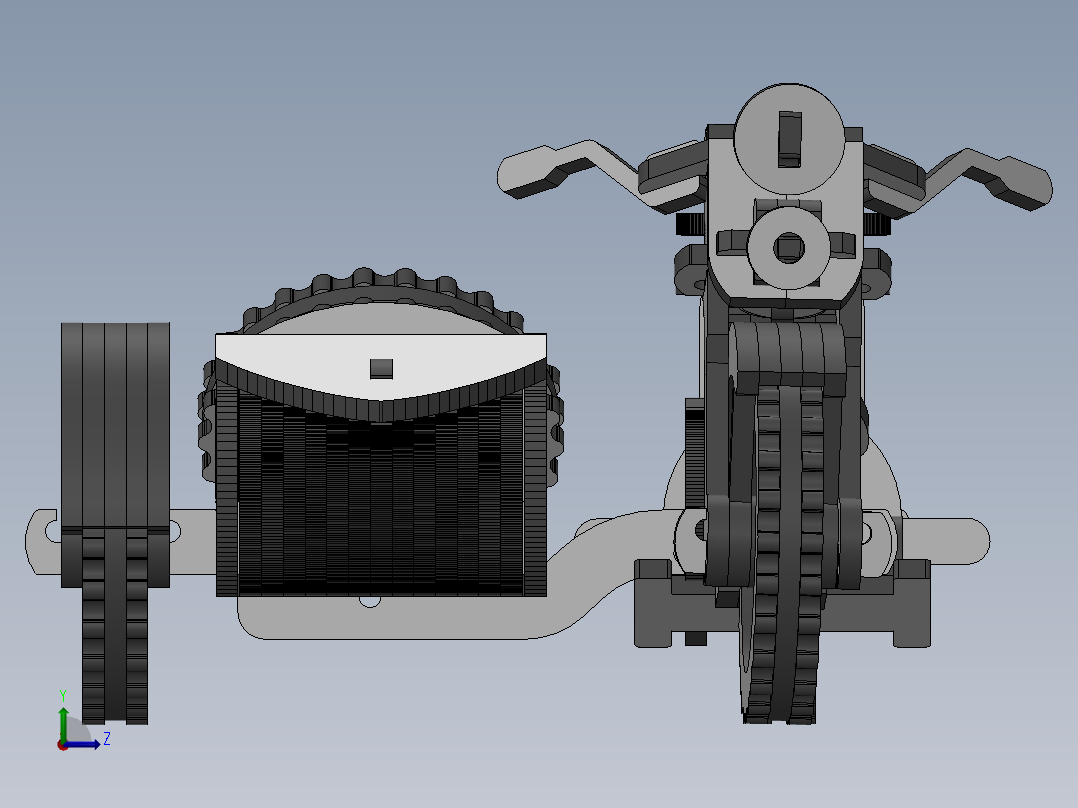 激光下料拼图摩托车CAD-SolidWorks-X_T格式左视图