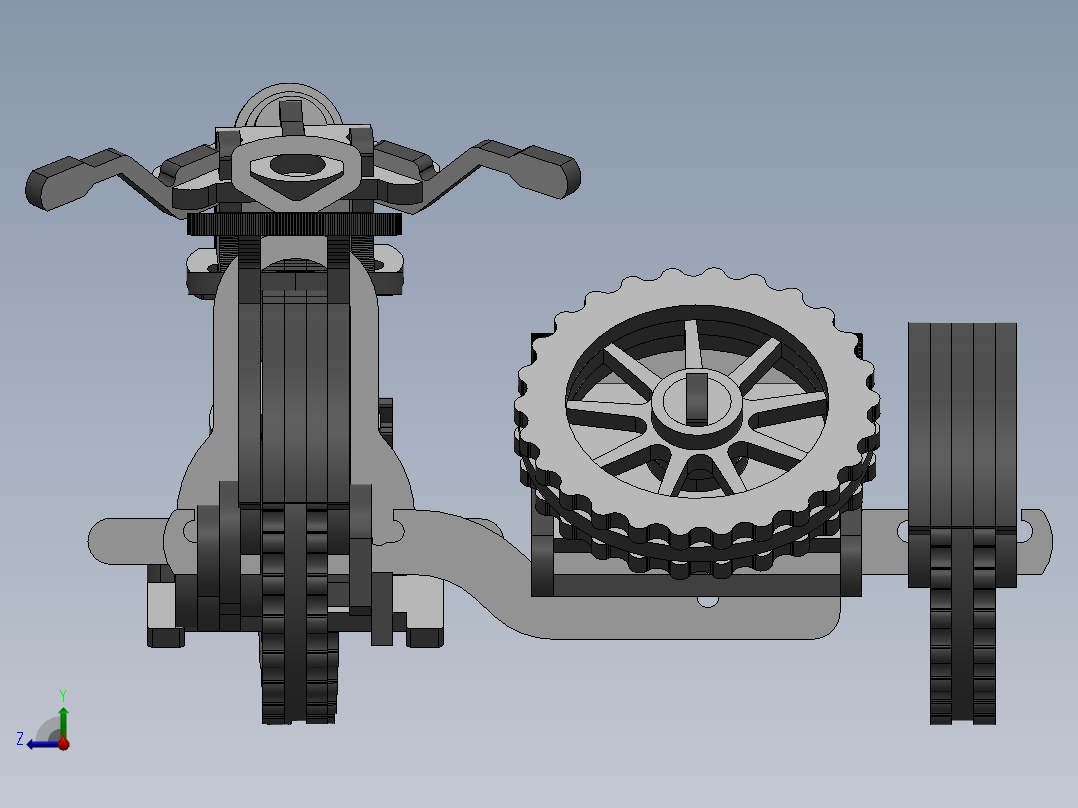 激光下料拼图摩托车CAD-SolidWorks-X_T格式右视图