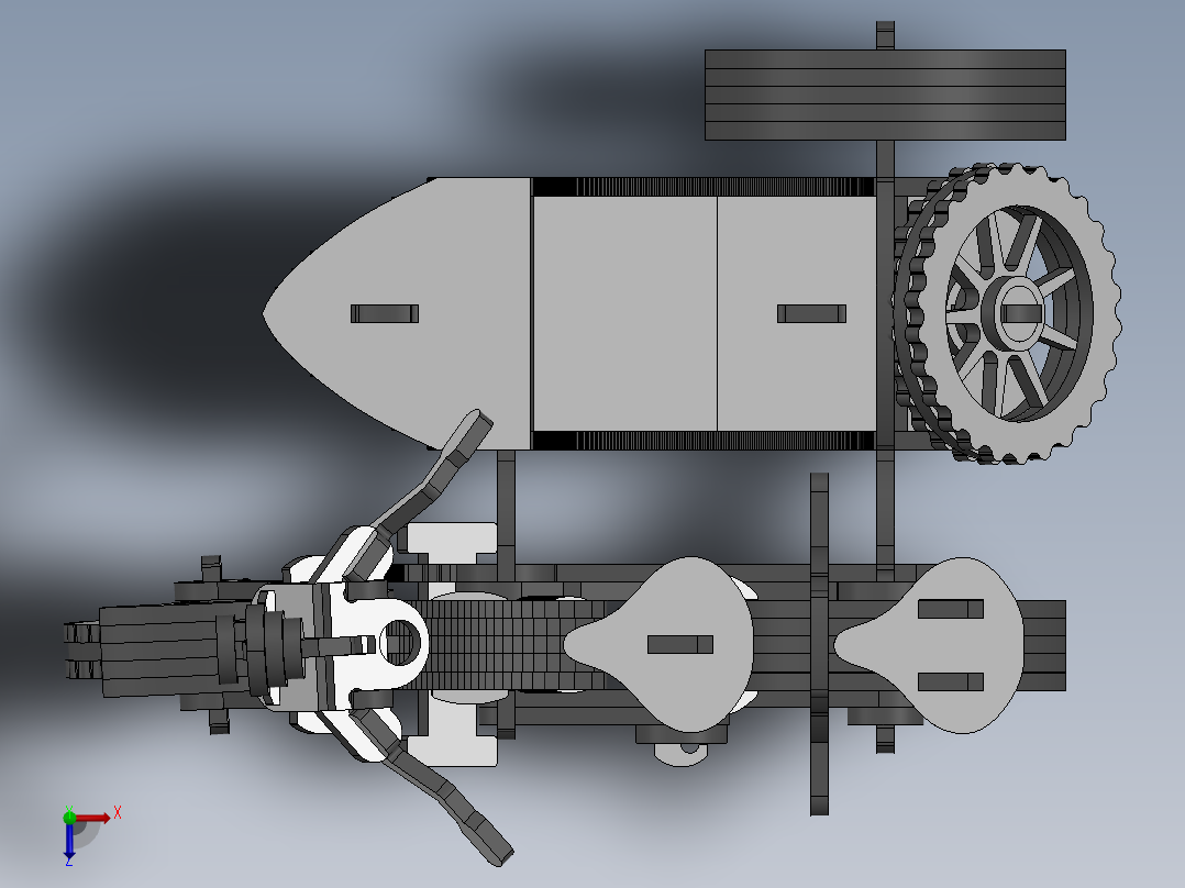 激光下料拼图摩托车CAD-SolidWorks-X_T格式俯视图