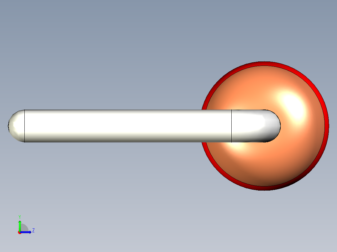 电阻器，小尺寸，金属膜型，通孔版水平放置左视图