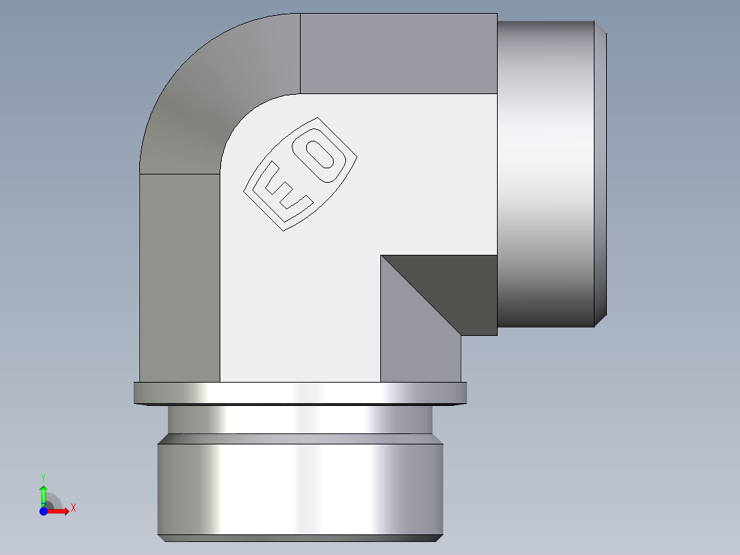 卡套式工业通用硬管接头EO_Male_stud_elbow_WE35LM71X前视图