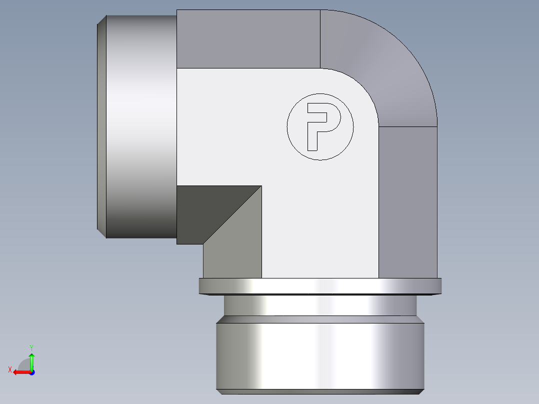 卡套式工业通用硬管接头EO_Male_stud_elbow_WE35LM71X后视图