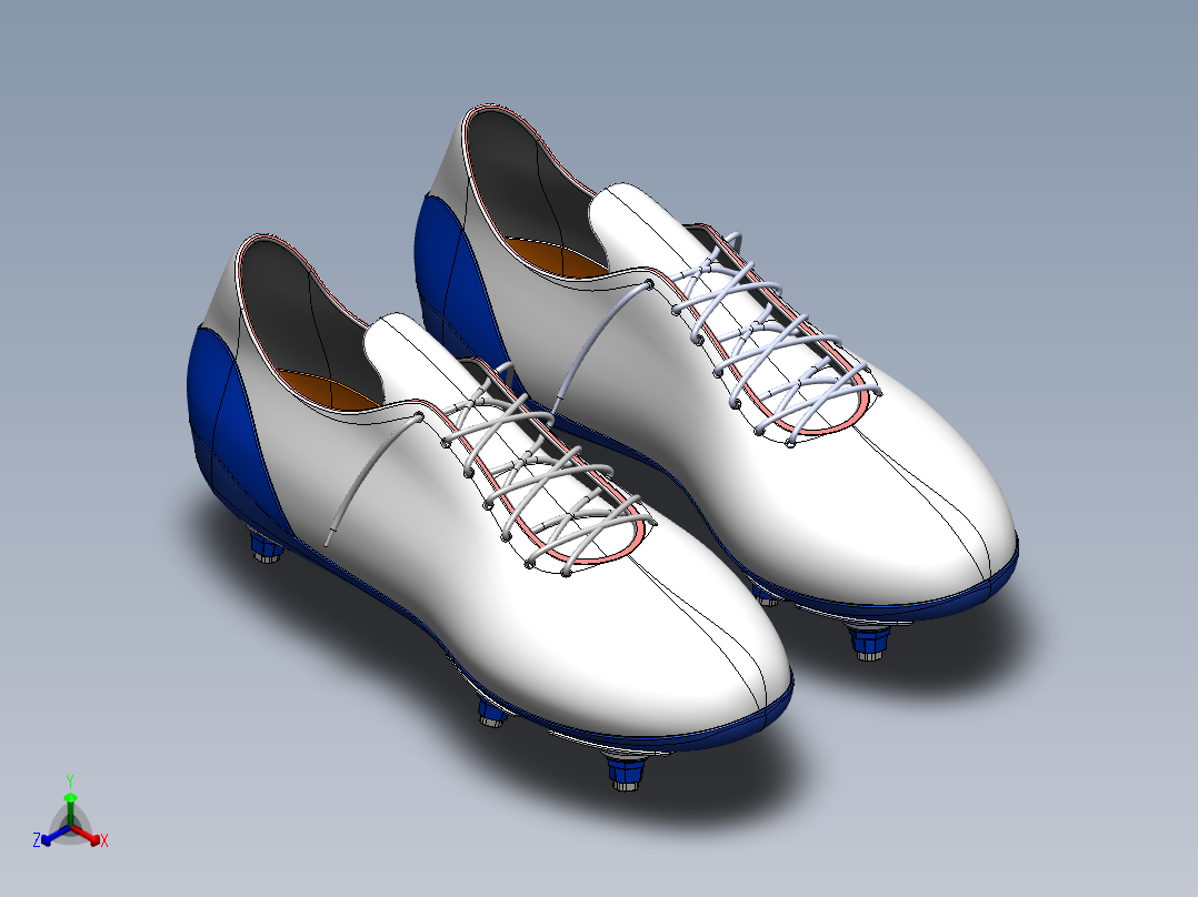 足球鞋正等轴测图