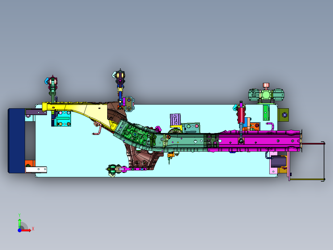 SUV梁焊接夹具前视图