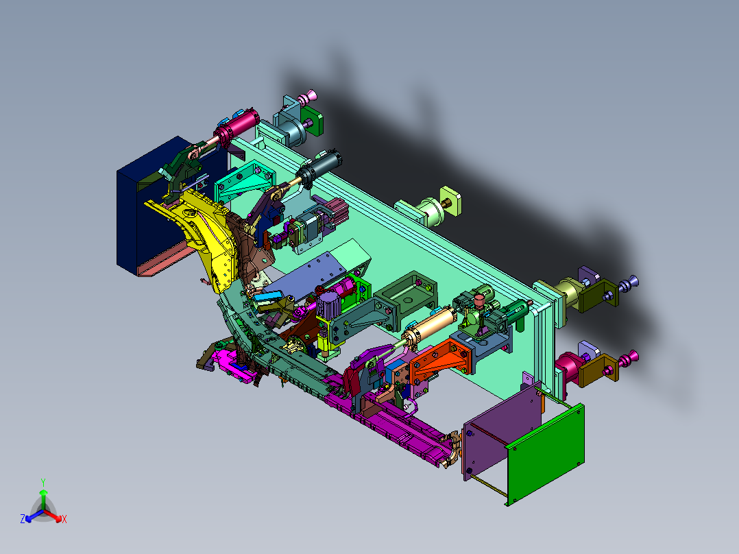 SUV梁焊接夹具正等轴测图